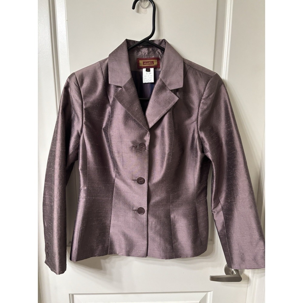 Vintage Renato Nucci Silk Fitted Blazer Jacket, Made In France. Size 40/US 8 Med